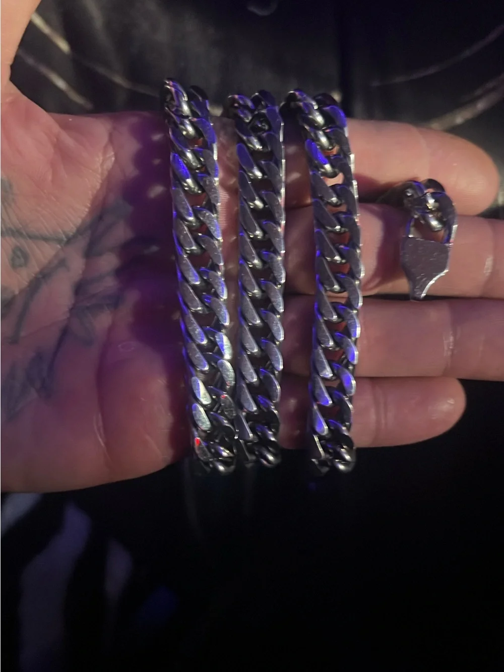 Men's Silver Cuban Link Chain Bracelet - Polished Stainless Style